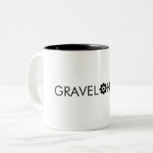 Gravelaholic grindfietsen tweekleurige koffiemok (Voorkant links)