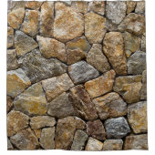 Gravelstenen muur: decoratief ontwerp douchegordijn (Voorkant)