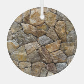 Gravelstenen muur: decoratief ontwerp glas ornament (Voorkant)