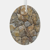 Gravelstenen muur: decoratief ontwerp glas ornament (Voorkant Rechts)