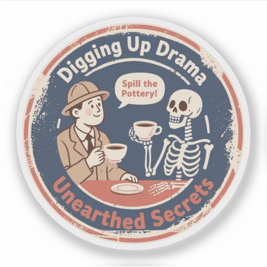 Graven Drama Archeologie Humor Sticker (Voorkant)