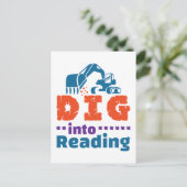 Graven in Reading Teacher Bibliotheek Briefkaart (Staand voorkant)