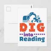 Graven in Reading Teacher Bibliotheek Briefkaart (Voorkant / Achterkant)