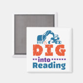 Graven in Reading Teacher Bibliotheek Magneet (Voorkant / Achterkant)