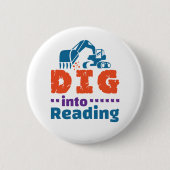 Graven in Reading Teacher Bibliotheek Ronde Button 5,7 Cm (Voorkant)