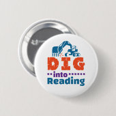 Graven in Reading Teacher Bibliotheek Ronde Button 5,7 Cm (Voorkant /achterkant)
