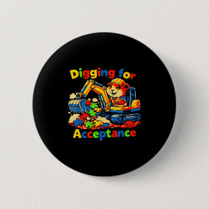 Graven naar acceptatie autisme bewustzijn schattig ronde button 5,7 cm