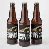 graven paasgraafmachine eierjacht grappig bier etiket (Flessen)