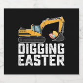 graven paasgraafmachine eierjacht grappig bier etiket (Enkel label)