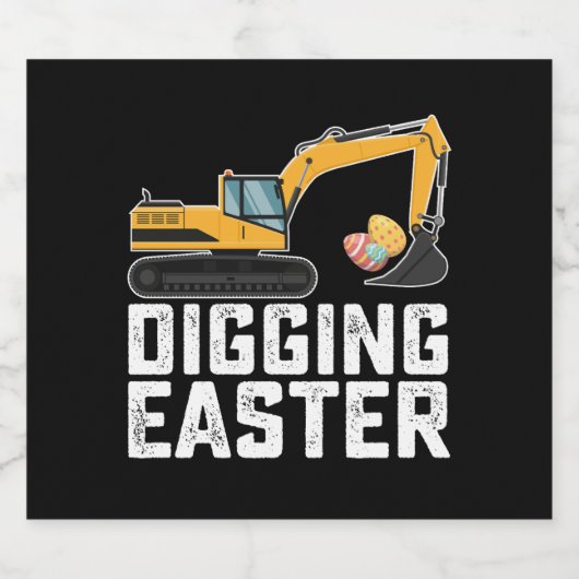graven paasgraafmachine eierjacht grappig bier etiket (Enkel label)