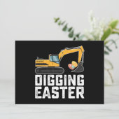 graven paasgraafmachine eierjacht grappig kaart (Staand voorkant)