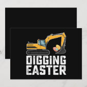graven paasgraafmachine eierjacht grappig kaart (Voorkant / Achterkant)