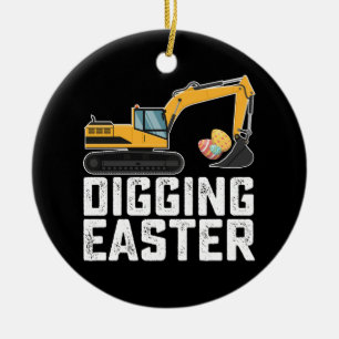 Graven Pasen Graafmachine Eierspelletje Grappig Keramisch Ornament
