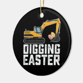 Graven Pasen Graafmachine Eierspelletje Grappig Keramisch Ornament (Links)