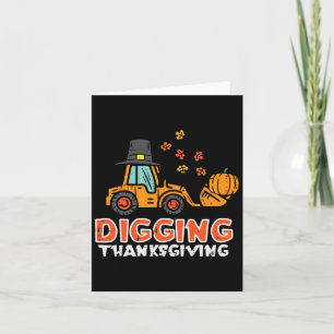 Graven Thanksgiving Graafmachine Vrachtwagen Herfs Kaart
