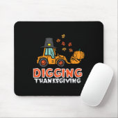 Graven Thanksgiving Graafmachine Vrachtwagen Herfs Muismat (Met muis)