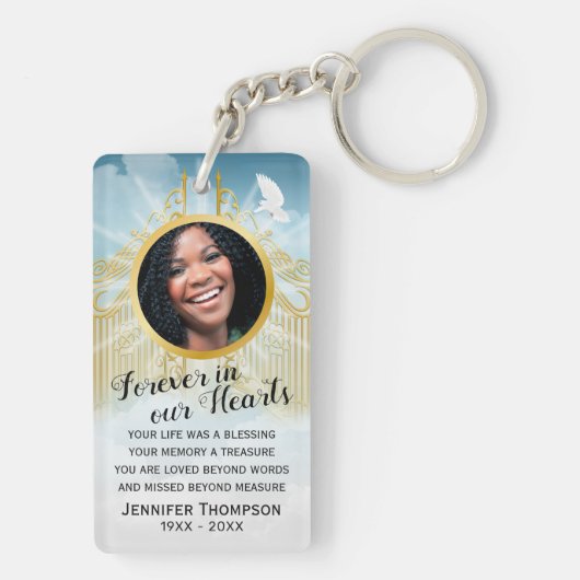 Graven van de hemel - Memorial Foto Sleutelhanger (achterkant)