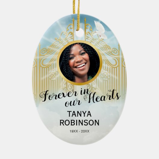 Graven van de hemel - Memorial Tribute Keramisch Ornament (Achterkant)