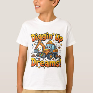 Graven van Dromen Leuk Graafmachine T-Shirt   Kind