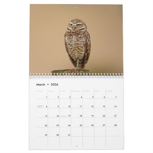 Gravende uil 2026 kalender (Mar 2026)