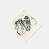  gravende uil Chick Bird Illustratie Servetten (Hoek)