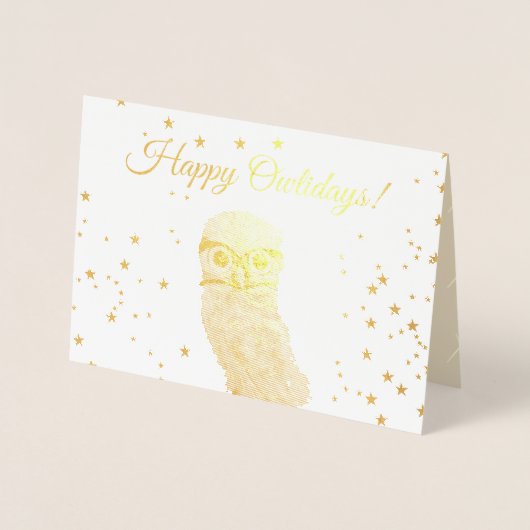 Gravende uil Feestdagen Folie Kaarten (Voorkant)