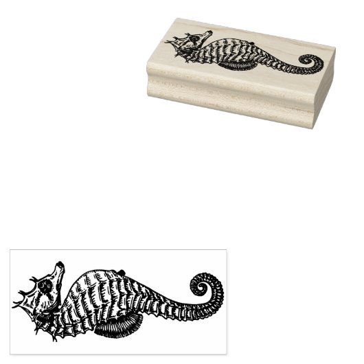 Graveren zeepaardje rubberstempel (Gestempeld)