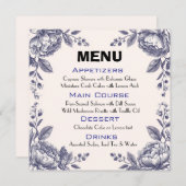  gravering Botanische bruiloft Menu (Voorkant / Achterkant)