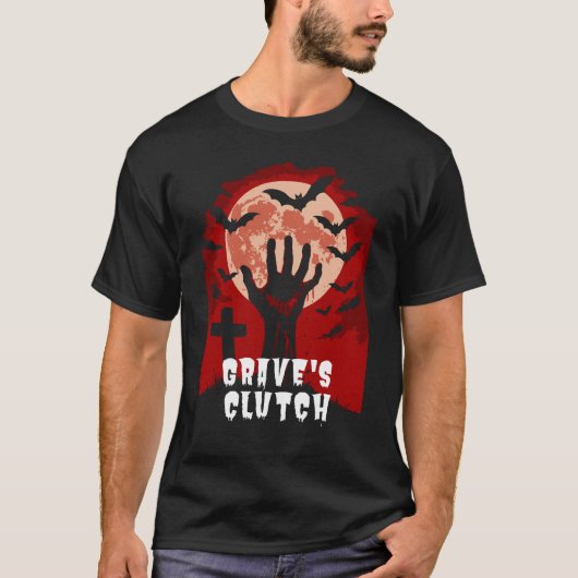 Grave's Clutch Halloween Horror Ontwerp T-shirt (Voorkant)