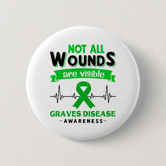 Graves Disease Awareness Month Ribbon Giften Ronde Button 5,7 Cm (Voorkant)