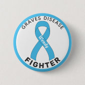 Graves Disease Fighter Ribbon White Button (Voorkant)
