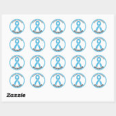 Graves Disease Warrior Ribbon White Round Sticker (Vel)