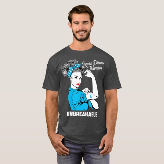 Graves Disease Warrior Unbreakable  Awareness T-shirt (Voorkant volledig)