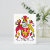Graves Family Crest Briefkaart (Staand voorkant)