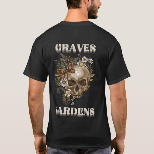 Graves Gardens Aesthetische Dark Retro Rock Mannen T-shirt (Achterkant)