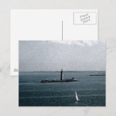 Graves Light in Boston Harbour Briefkaart (Voorkant / Achterkant)