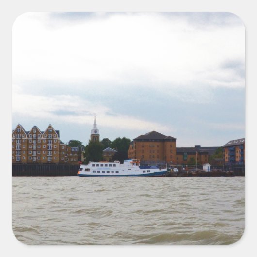 Gravesend in Kent. Vierkante Sticker (Voorkant)