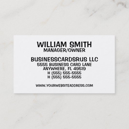 Graveside Service Uitvaart Home Director Visitekaartje (Achterkant)