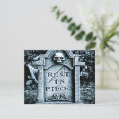 Gravestone Grave Halloween Briefkaart (Staand voorkant)