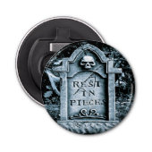 Gravestone Grave Halloween Button Flesopener (Voorkant)