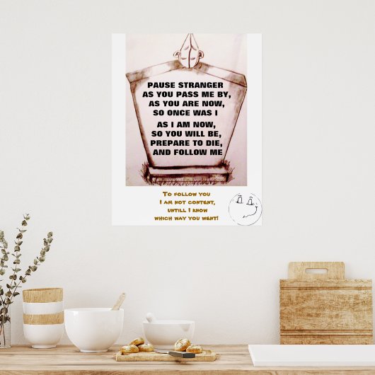 GRAVESTONE, PAUZE STRANGER JOKE poster (Keuken)