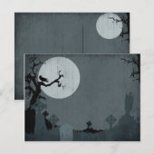 Graveyard and Full Moon for Halloween Briefkaart (Voorkant / Achterkant)