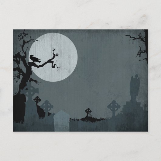 Graveyard and Full Moon for Halloween Briefkaart (Voorkant)