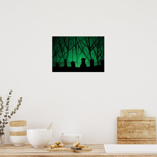 Graveyard and Trees Background Poster (Keuken)