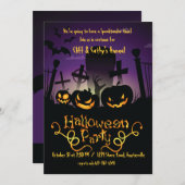 Graveyard Antics Halloween Invitation Kaart (Voorkant / Achterkant)