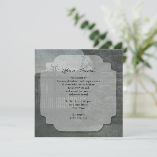 Graveyard bij Dusk Halloween Party Kaart (Staand voorkant)