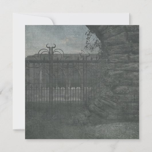 Graveyard bij Dusk Halloween Party Kaart (Achterkant)