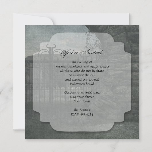 Graveyard bij Dusk Halloween Party Kaart (Voorkant)