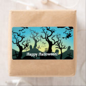 Graveyard black, aqua, yellow Halloween custom Etiket (Insitu)