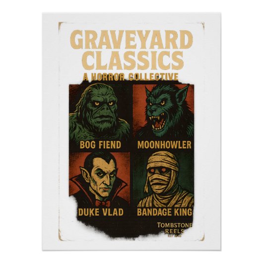 Graveyard Classics Horror Collectief Monsters Perfect Poster (Voorkant)